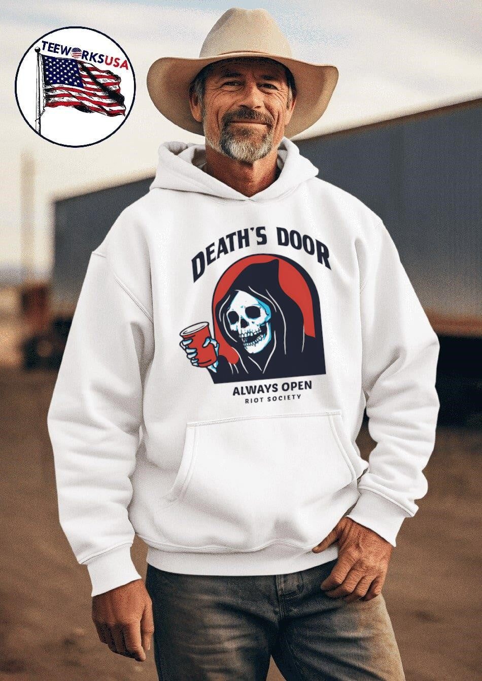 Death's door reaper - Adult & Kids T-Shirts, Sweatshirts & Hoodies apparel design preview 2