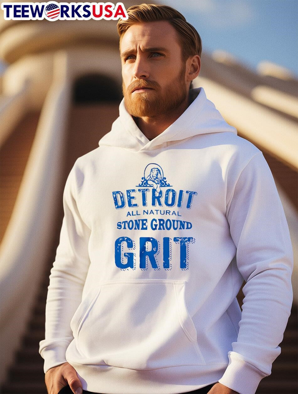 Detroit Stone Ground Grit - Adult & Kids T-Shirts, Sweatshirts & Hoodies apparel design preview 2