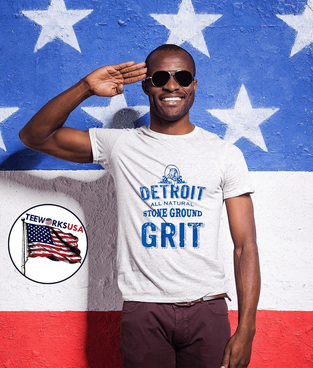 Detroit Stone Ground Grit - Adult & Kids T-Shirts, Sweatshirts & Hoodies apparel design preview 1