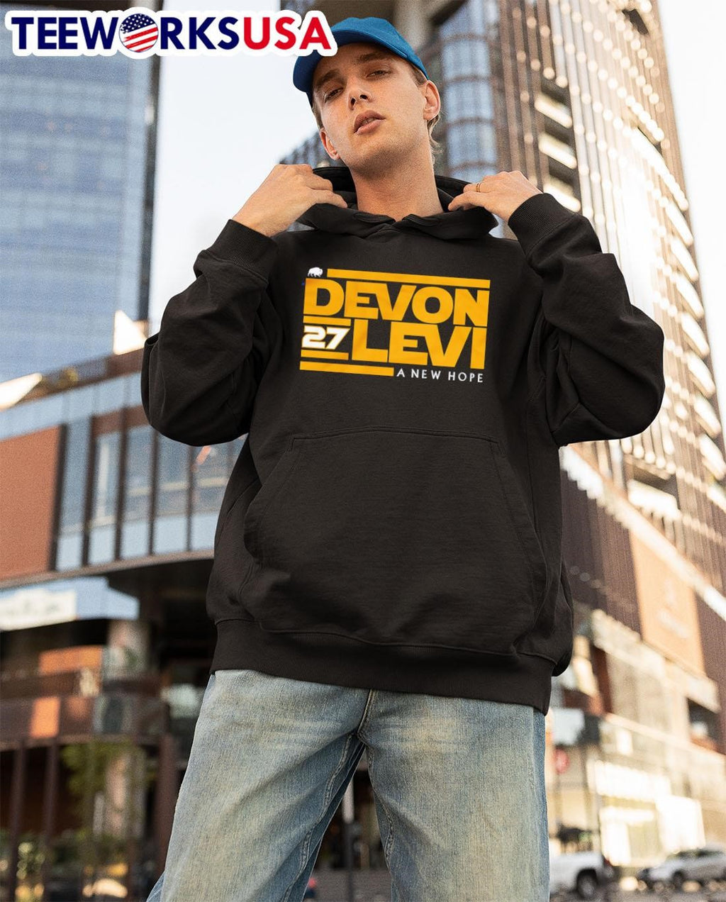 Devon Levi 27 A New Hope Buffalo Sabres - Adult & Kids T-Shirts, Sweatshirts & Hoodies apparel design preview 3