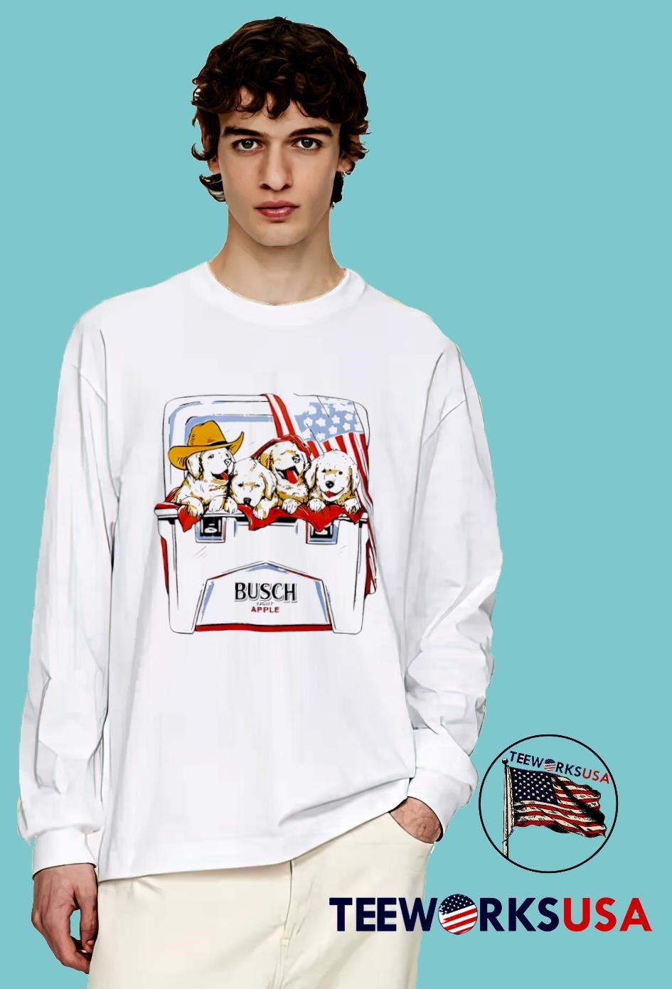 Dogs Busch Apple vintage - Adult & Kids T-Shirts, Sweatshirts & Hoodies apparel design preview 4