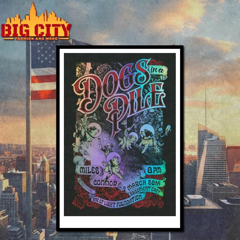 Dogs In A Pile March 28 2026 The Basement East - Adult & Kids T-Shirts, Sweatshirts & Hoodies apparel design preview 4