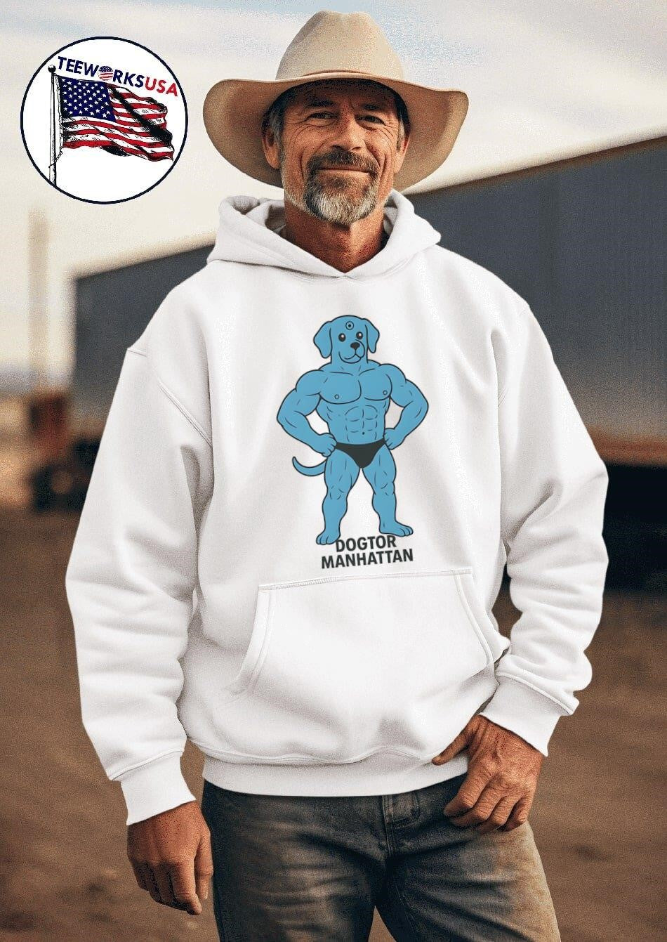 Dogtor Manhattan - Adult & Kids T-Shirts, Sweatshirts & Hoodies apparel design preview 2