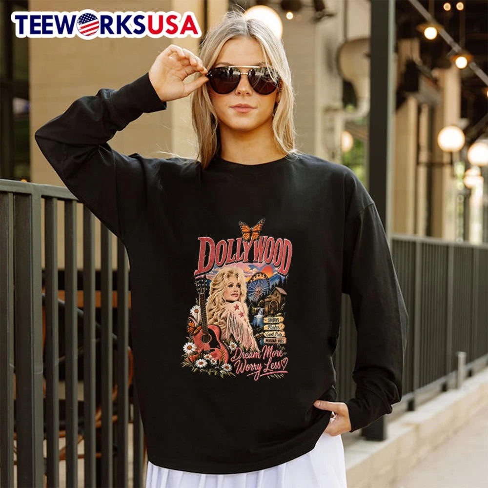 Dollywood Dream More Worry Less Shows Rides Good Eats - Adult & Kids T-Shirts, Sweatshirts & Hoodies apparel design preview 4