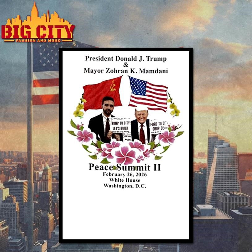 Donald Trump And Zohran Mamdani Peace Summit Ii - Adult & Kids T-Shirts, Sweatshirts & Hoodies apparel design preview 4
