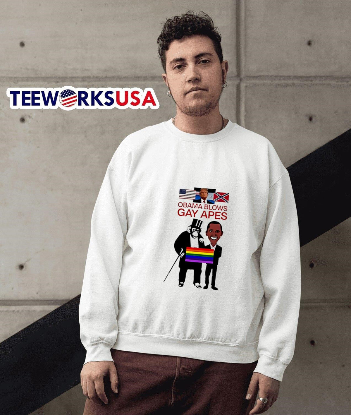 Donald Trump Obama Blows Gay Apes - Adult & Kids T-Shirts, Sweatshirts & Hoodies apparel design preview 5