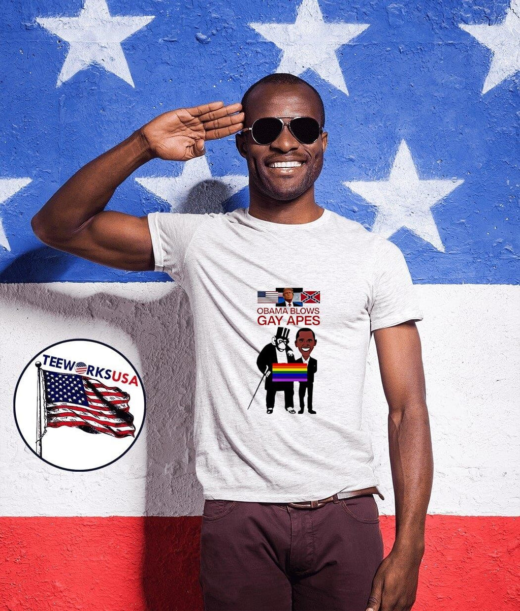 Donald Trump Obama Blows Gay Apes - Adult & Kids T-Shirts, Sweatshirts & Hoodies apparel design preview 1