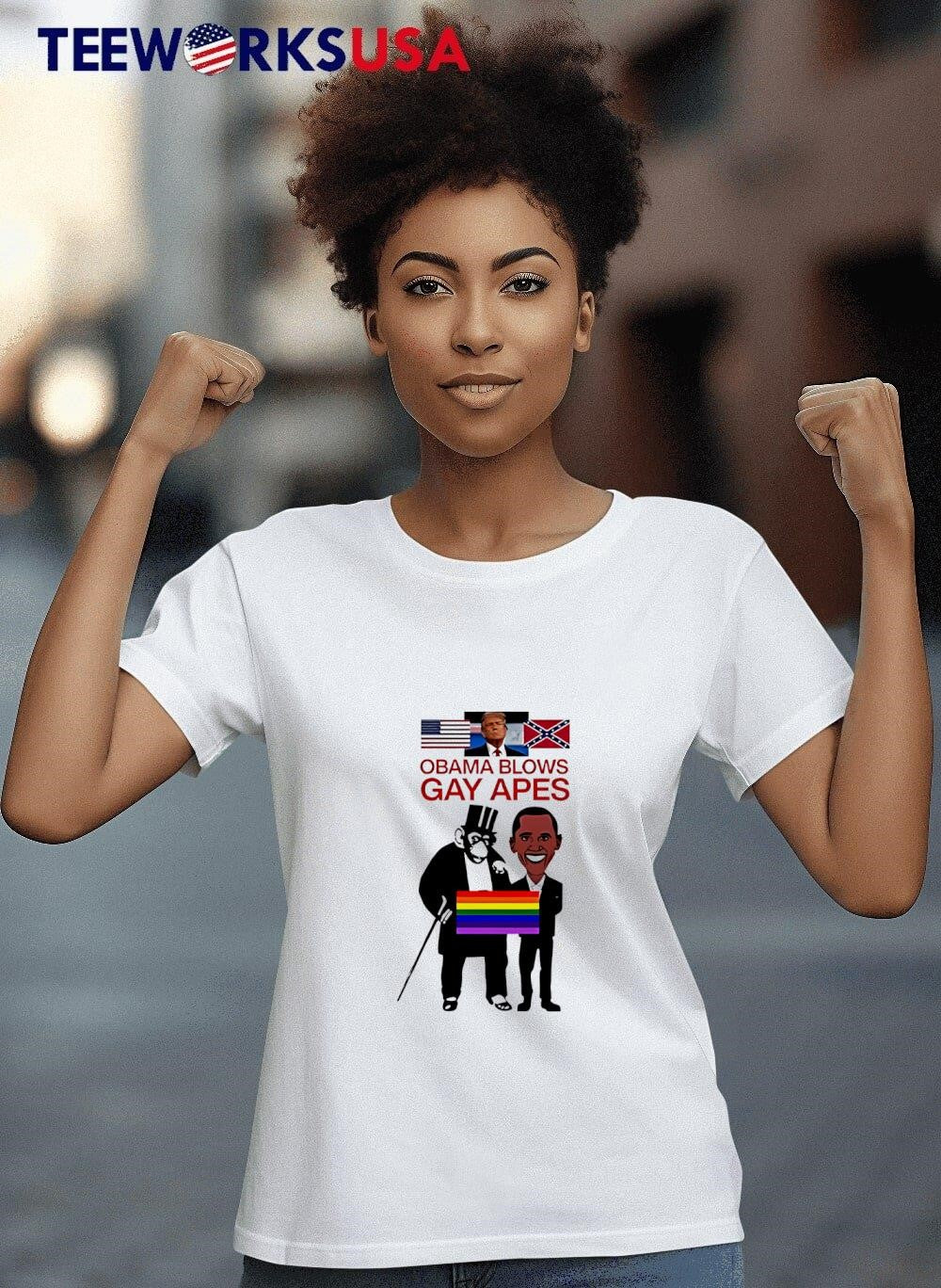Donald Trump Obama Blows Gay Apes - Adult & Kids T-Shirts, Sweatshirts & Hoodies apparel design preview 8