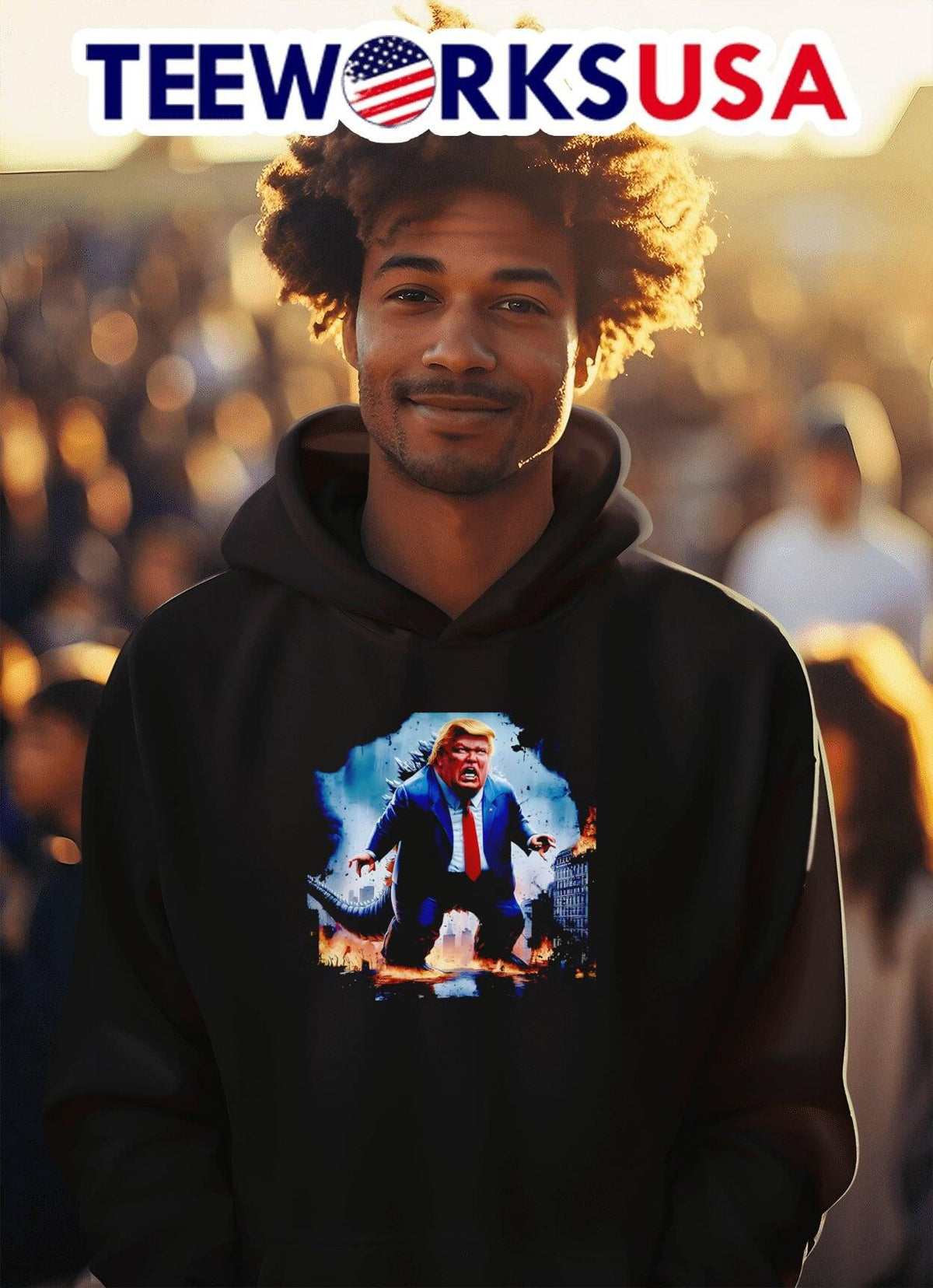 Donald Trump as Godzilla - Adult & Kids T-Shirts, Sweatshirts & Hoodies apparel design preview 2