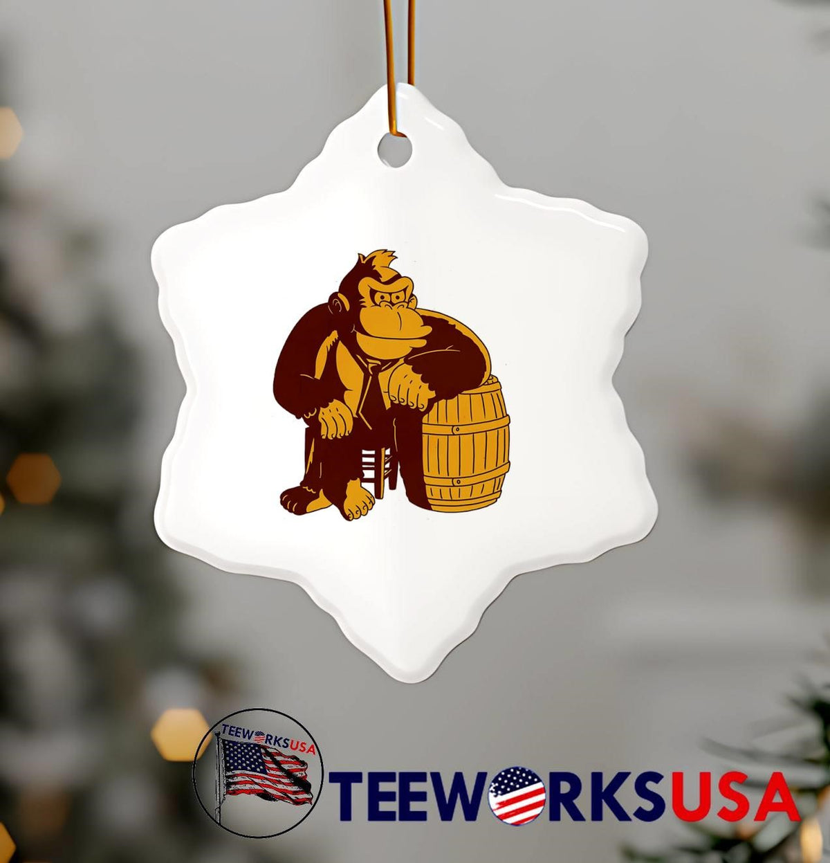 Donkey Kong gorilla sitting on a barrel video game - Adult & Kids T-Shirts, Sweatshirts & Hoodies apparel design preview 7