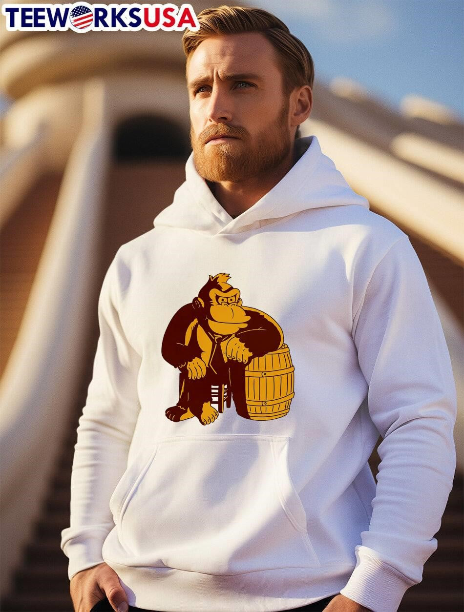 Donkey Kong gorilla sitting on a barrel video game - Adult & Kids T-Shirts, Sweatshirts & Hoodies apparel design preview 2