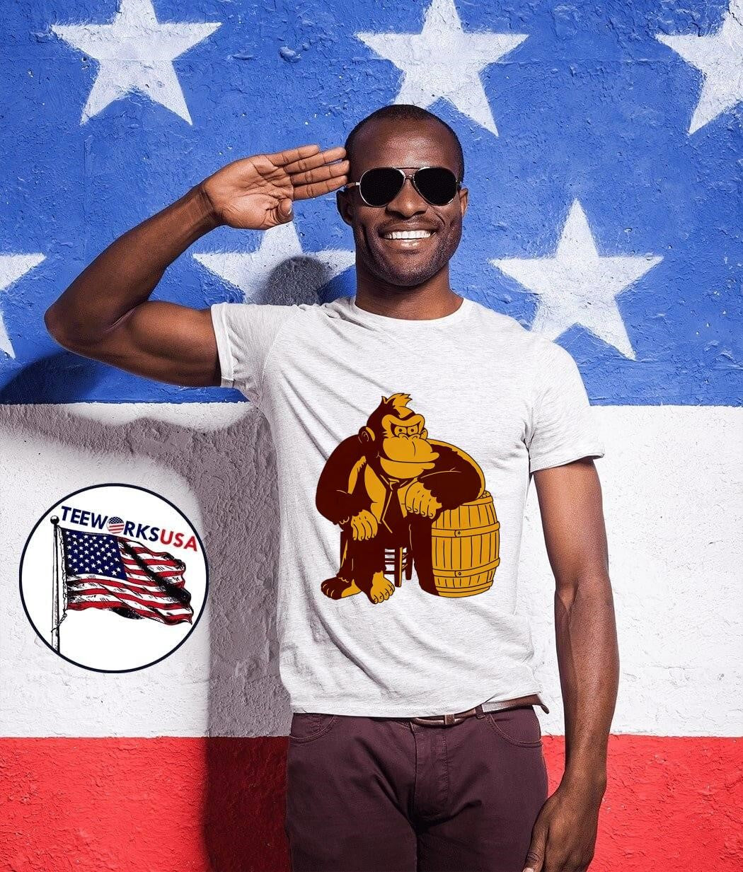 Donkey Kong gorilla sitting on a barrel video game - Adult & Kids T-Shirts, Sweatshirts & Hoodies apparel design preview 1