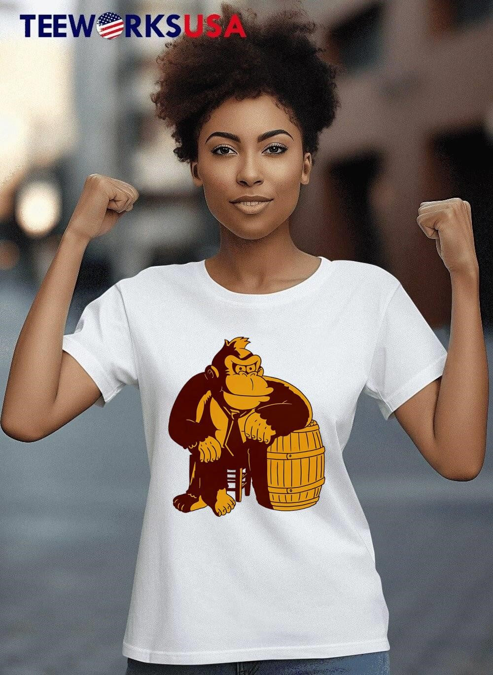 Donkey Kong gorilla sitting on a barrel video game - Adult & Kids T-Shirts, Sweatshirts & Hoodies apparel design preview 8