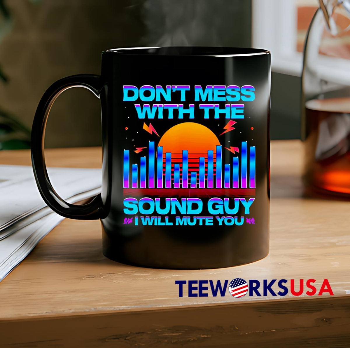 Don't Mess With The Sound Guy I Will Mute You Sunset - Adult & Kids T-Shirts, Sweatshirts & Hoodies apparel design preview 2