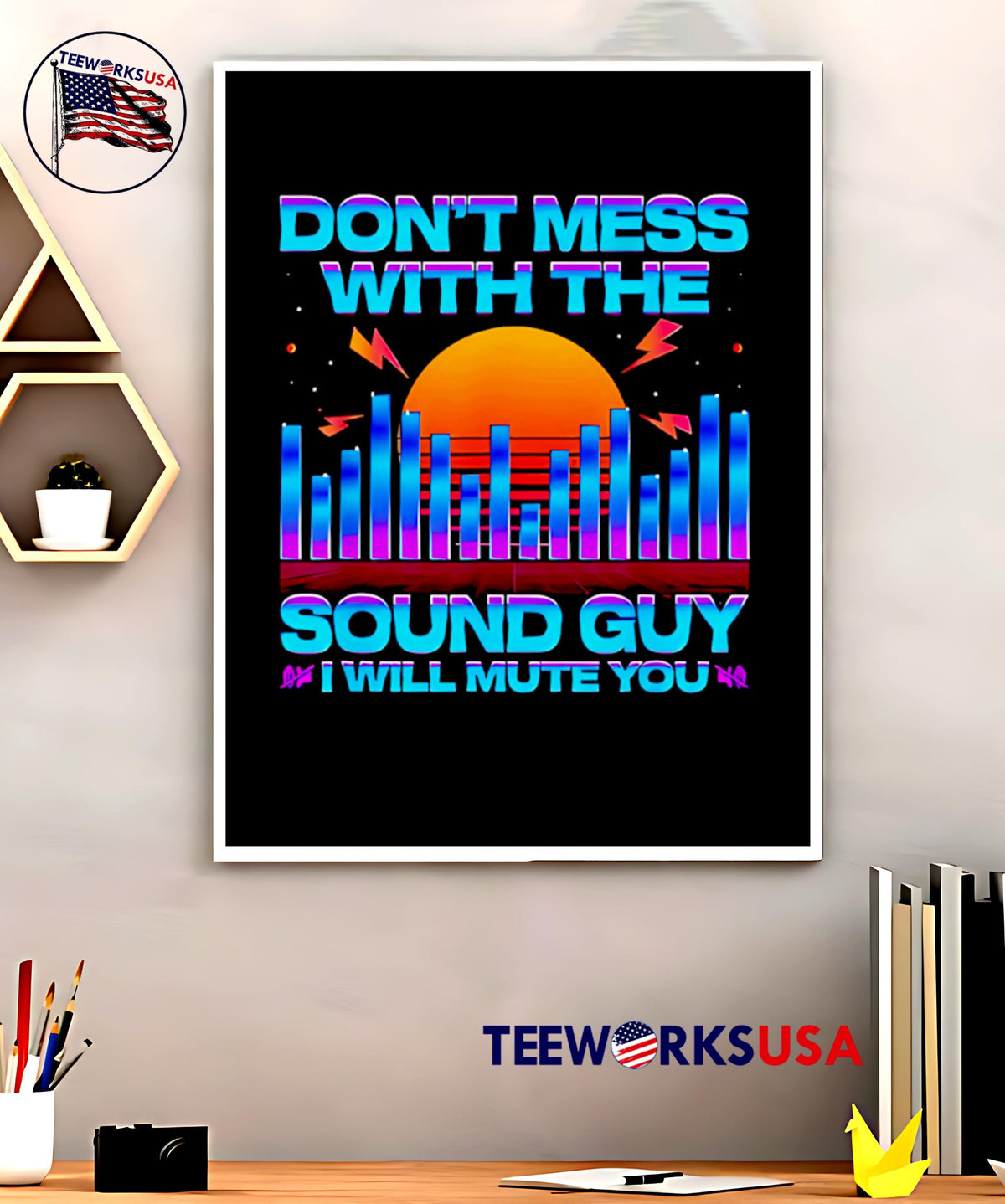 Don't Mess With The Sound Guy I Will Mute You Sunset - Adult & Kids T-Shirts, Sweatshirts & Hoodies apparel design preview 5