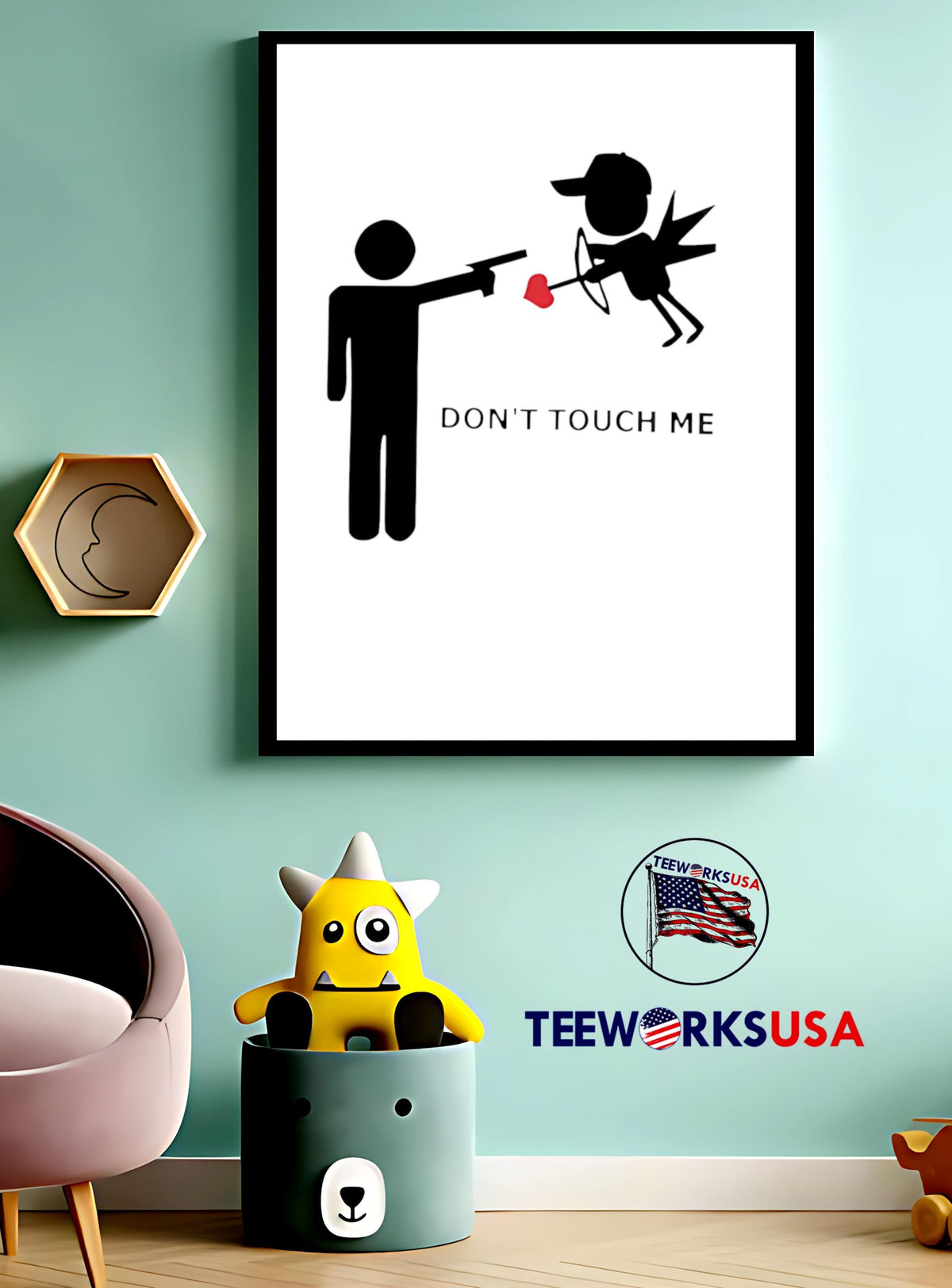 Don't Touch Me Him or Her - Adult & Kids T-Shirts, Sweatshirts & Hoodies apparel design preview 3