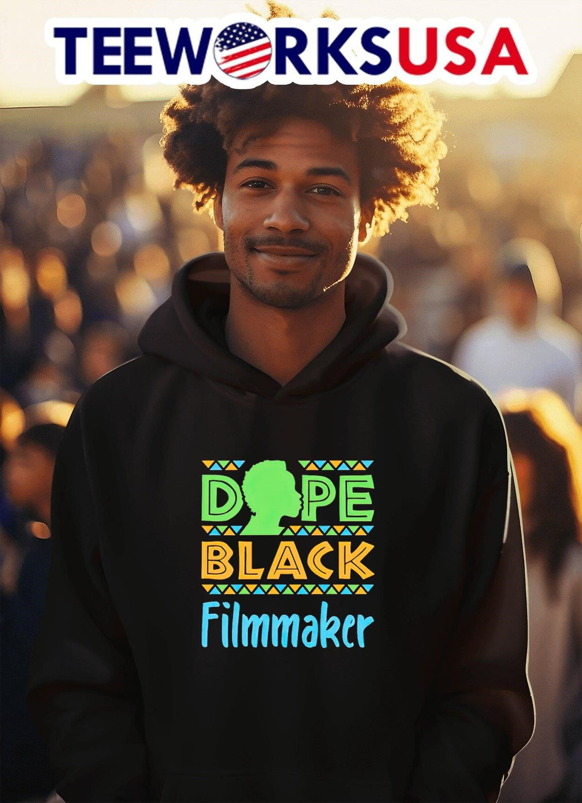 Dope Black Filmmaker design - Adult & Kids T-Shirts, Sweatshirts & Hoodies apparel design preview 2