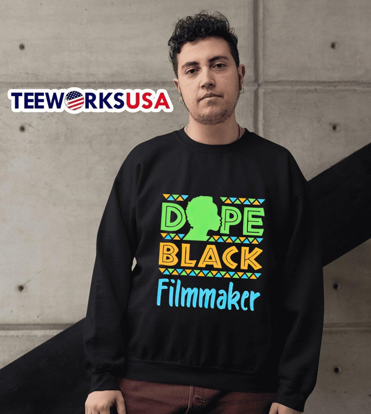 Dope Black Filmmaker design - Adult & Kids T-Shirts, Sweatshirts & Hoodies apparel design preview 3