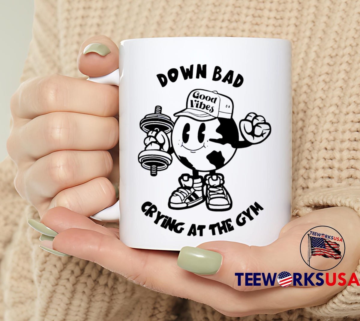 Down Bad Crying At The Gym Good Vibes - Adult & Kids T-Shirts, Sweatshirts & Hoodies apparel design preview 6