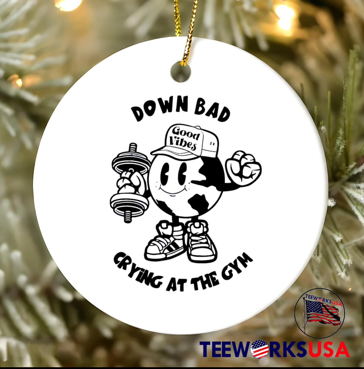 Down Bad Crying At The Gym Good Vibes - Adult & Kids T-Shirts, Sweatshirts & Hoodies apparel design preview 3