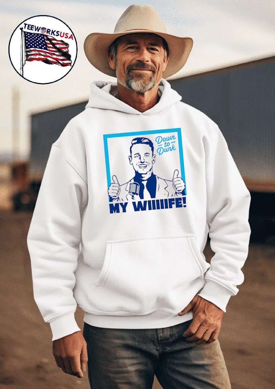 Down To Dunk My Wiiiiife - Adult & Kids T-Shirts, Sweatshirts & Hoodies apparel design preview 2