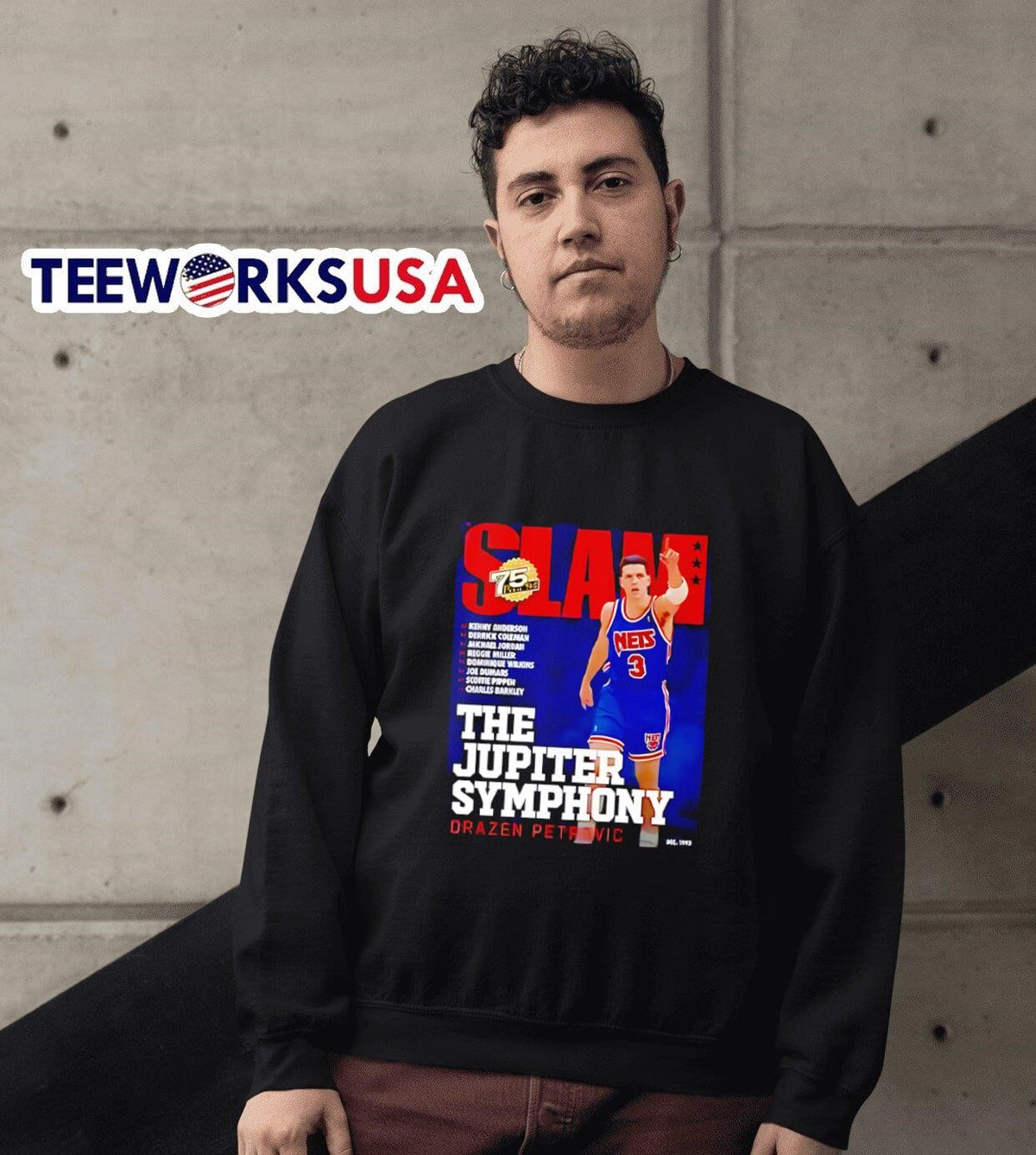 Drazen Petrovic The Jupiter Symphony Slam - Adult & Kids T-Shirts, Sweatshirts & Hoodies apparel design preview 6