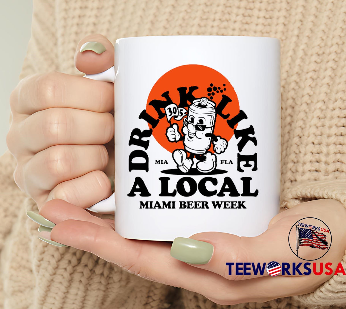 Drink Like A Local Miami Beer Week - Adult & Kids T-Shirts, Sweatshirts & Hoodies apparel design preview 6
