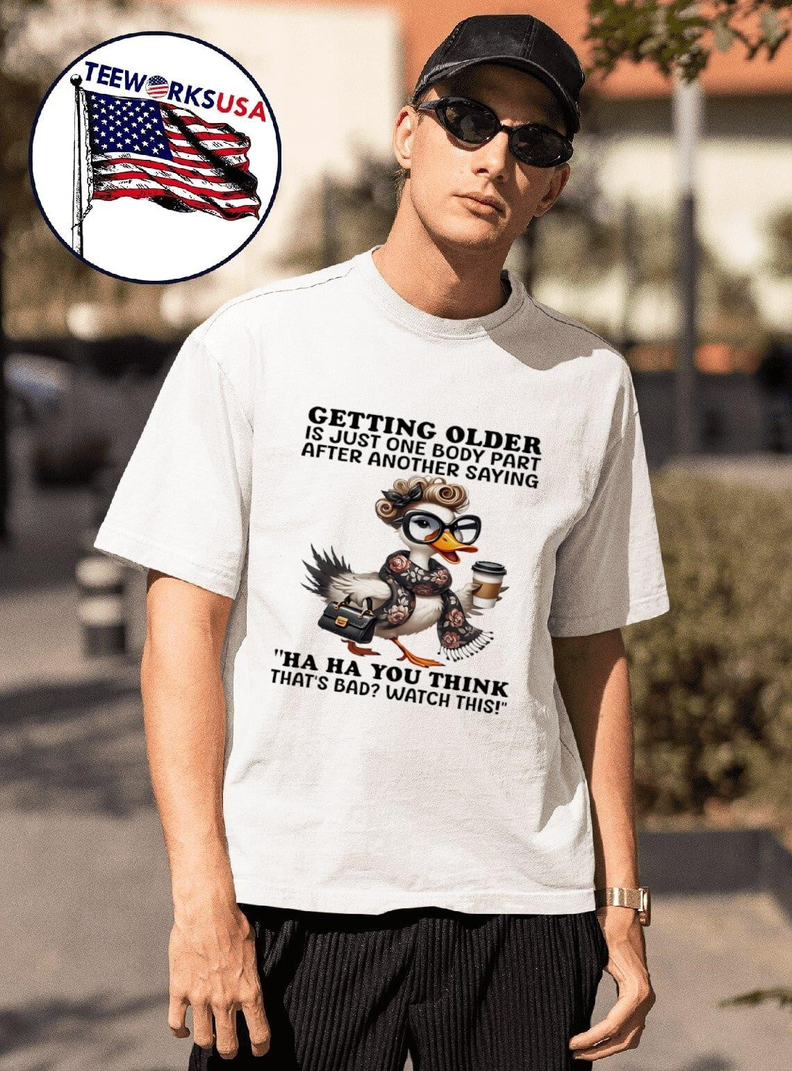 Duck getting older is just one body part after - Adult & Kids T-Shirts, Sweatshirts & Hoodies apparel design preview 1