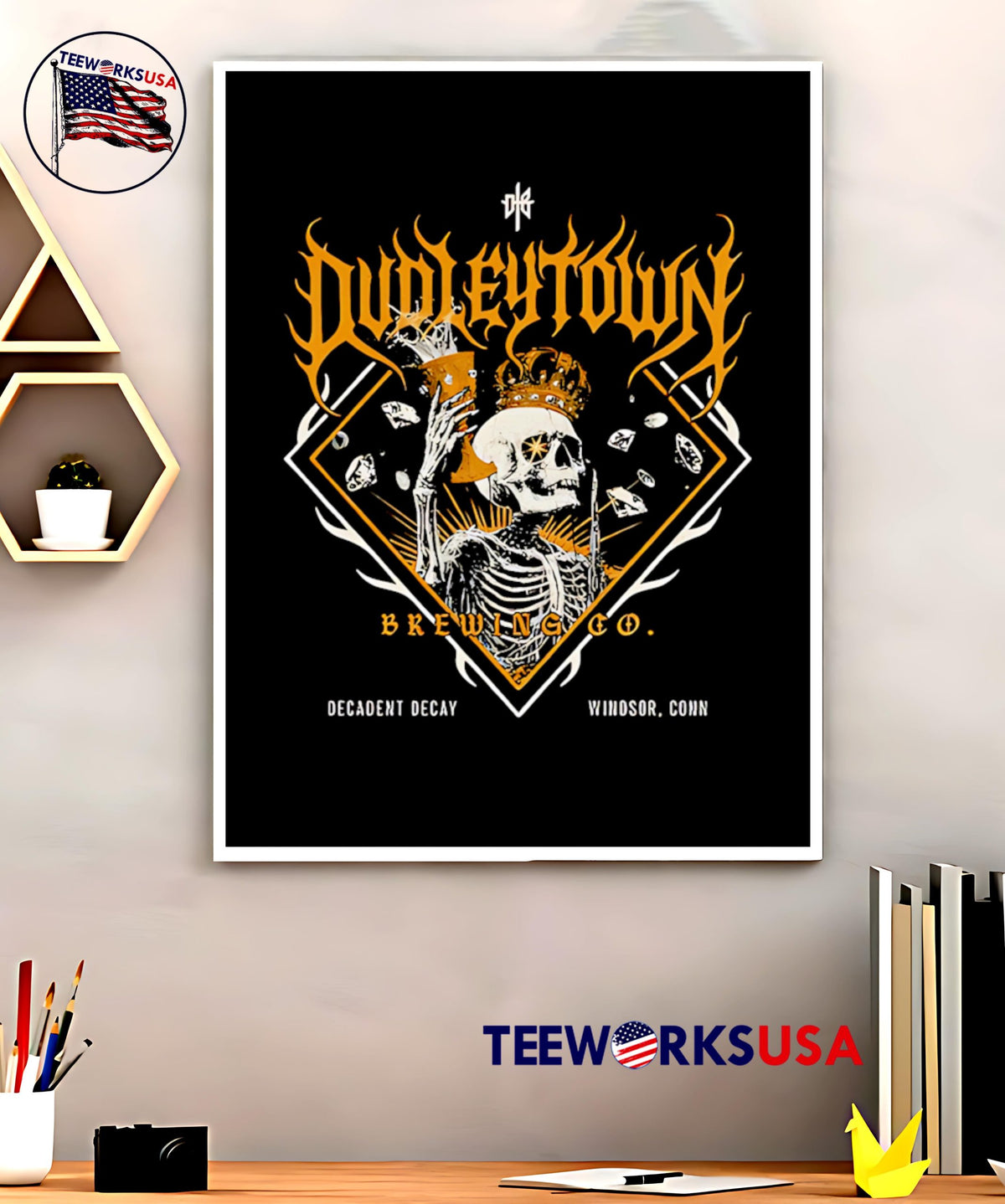Dudleytown Brewing King Skeleton - Adult & Kids T-Shirts, Sweatshirts & Hoodies apparel design preview 5