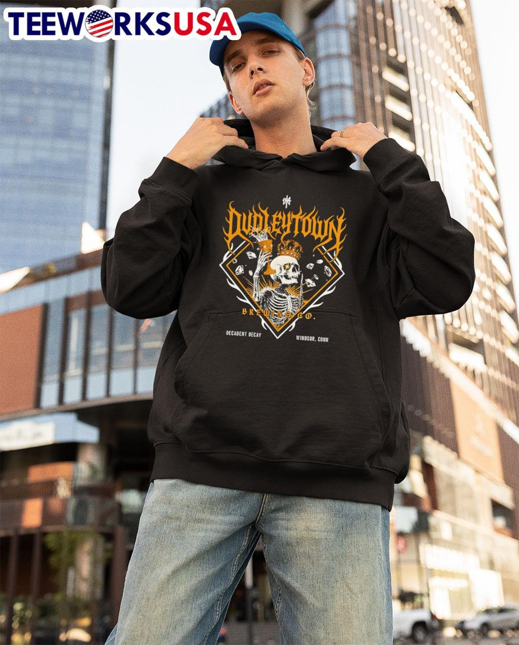 Dudleytown Brewing King Skeleton - Adult & Kids T-Shirts, Sweatshirts & Hoodies apparel design preview 3