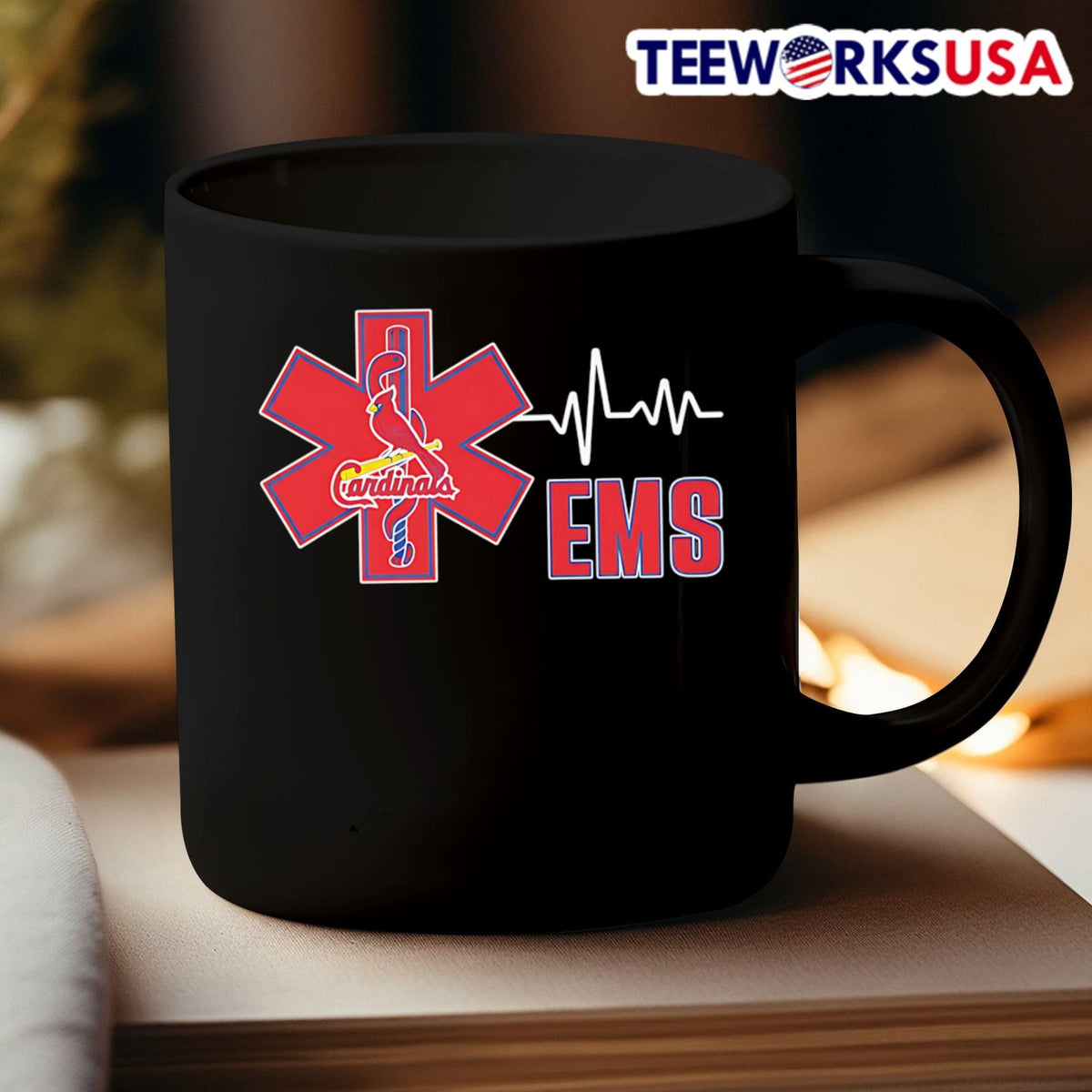 EMS heartbeat St Louis Cardinals logo - Adult & Kids T-Shirts, Sweatshirts & Hoodies apparel design preview 3