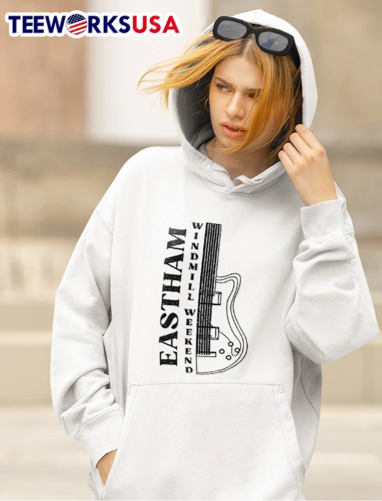 Eastham Windmill Weekend Distressed Line Art Electric - Adult & Kids T-Shirts, Sweatshirts & Hoodies apparel design preview 5
