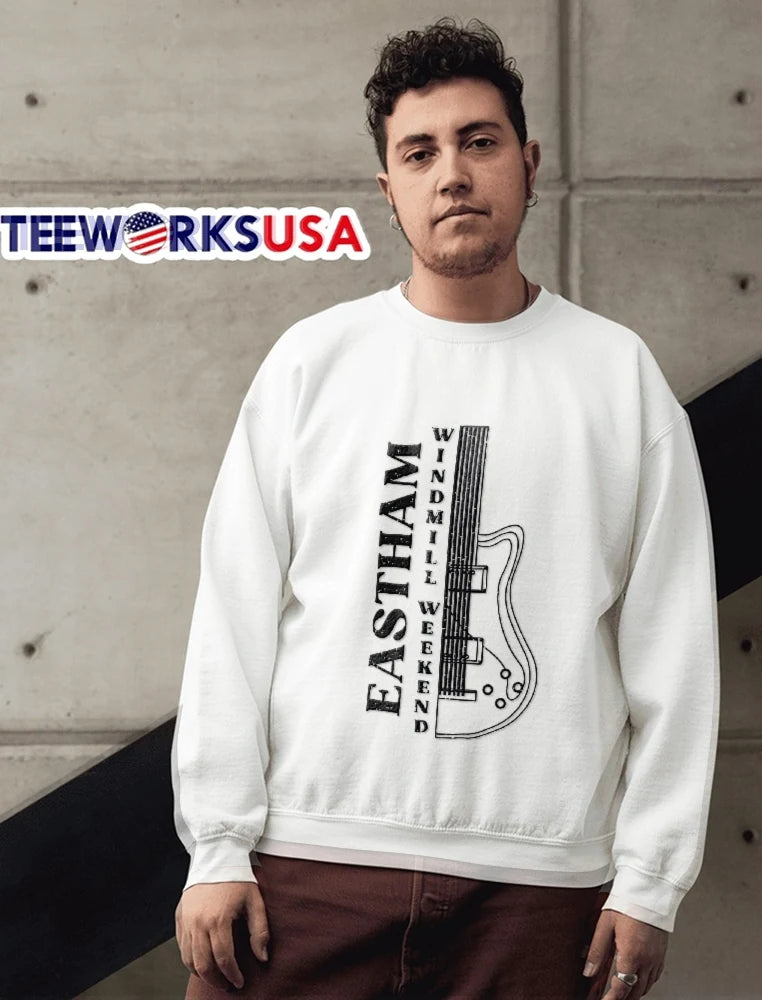 Eastham Windmill Weekend Distressed Line Art Electric - Adult & Kids T-Shirts, Sweatshirts & Hoodies apparel design preview 6