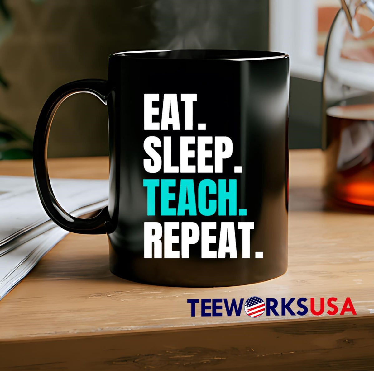 Eat Sleep Teach Repeat - Adult & Kids T-Shirts, Sweatshirts & Hoodies apparel design preview 2