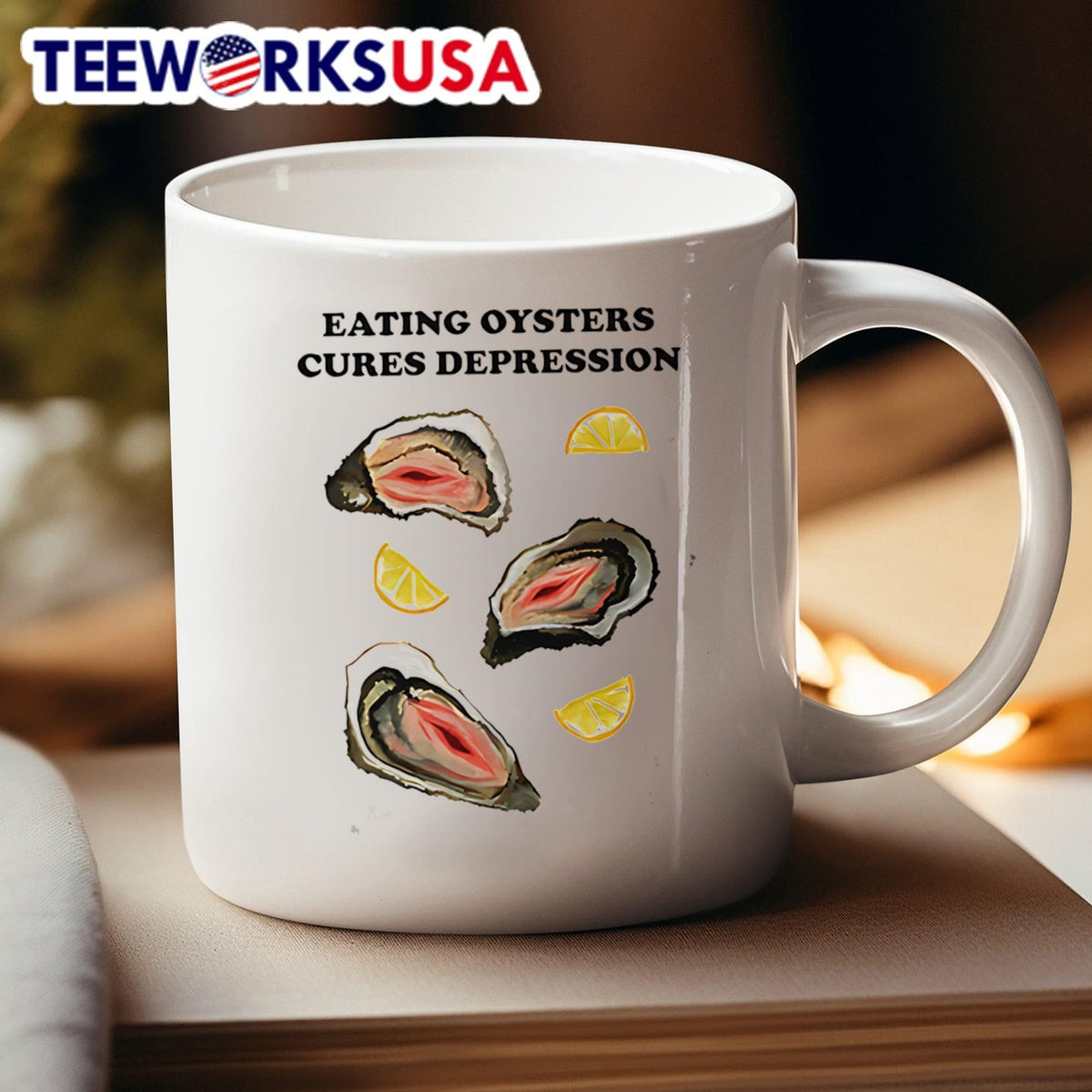 Eating Oysters Cures Depression - Adult & Kids T-Shirts, Sweatshirts & Hoodies apparel design preview 4