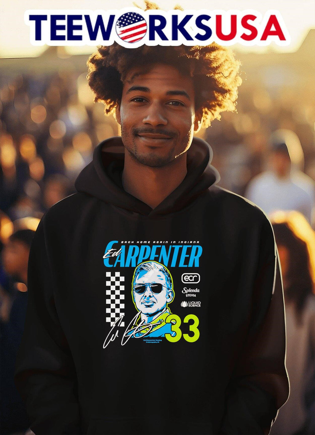 Ed Carpenter Racing 33 signature - Adult & Kids T-Shirts, Sweatshirts & Hoodies apparel design preview 2