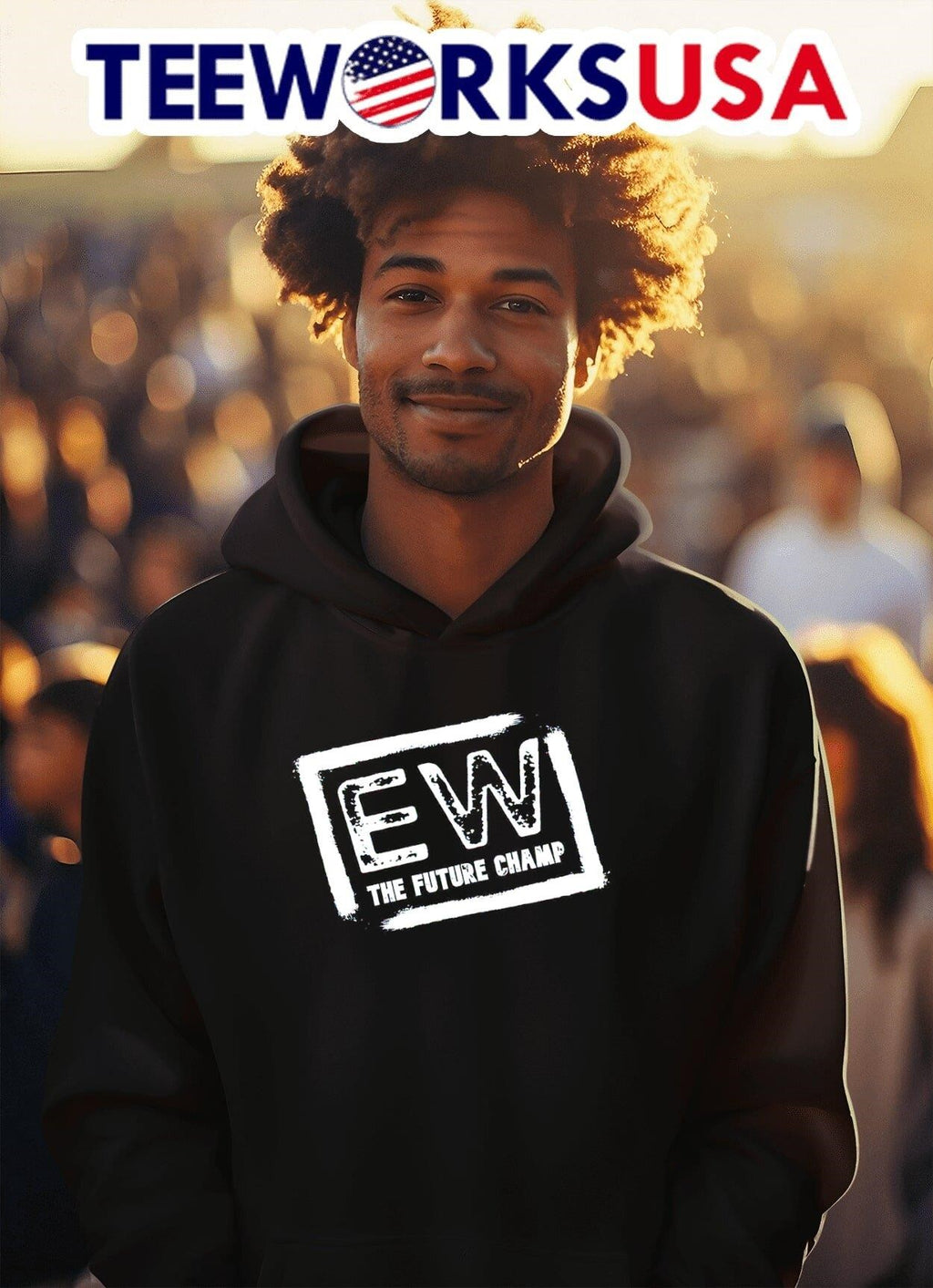 Eddie Wade EW the future champ - Adult & Kids T-Shirts, Sweatshirts & Hoodies apparel design preview 2