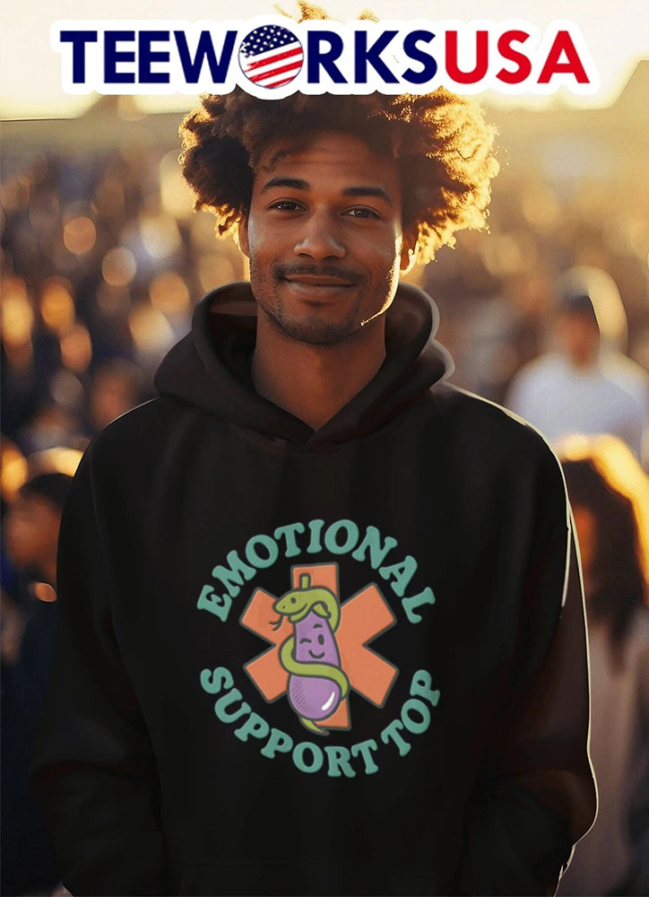 Emotional Support Top Eggplant And Snake - Adult & Kids T-Shirts, Sweatshirts & Hoodies apparel design preview 3