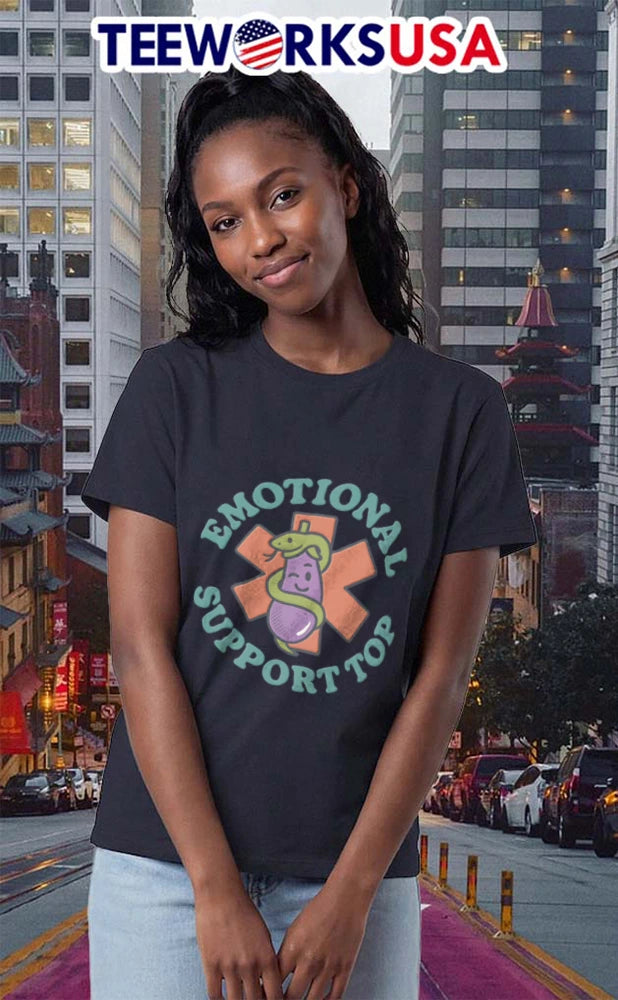 Emotional Support Top Eggplant And Snake - Adult & Kids T-Shirts, Sweatshirts & Hoodies apparel design preview 2