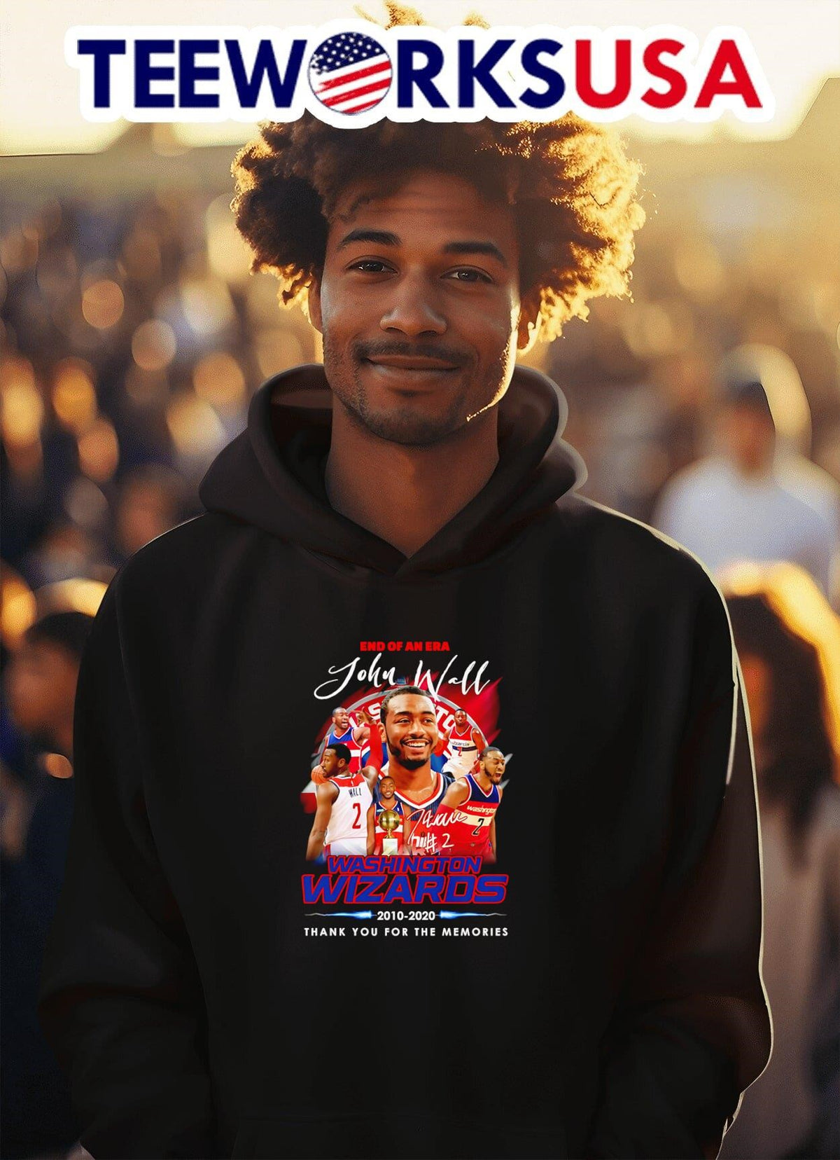End of an era John Wall Washington Wizards 2010 2020 - Adult & Kids T-Shirts, Sweatshirts & Hoodies apparel design preview 2