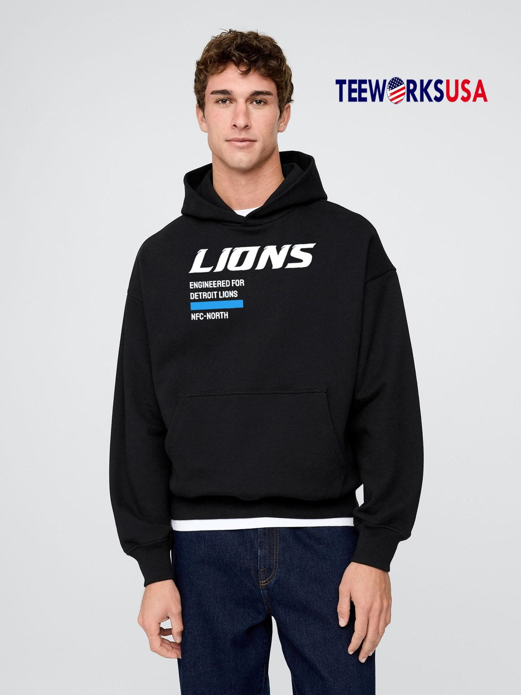 Engineered For Detroit Lions NFC-North - Adult & Kids T-Shirts, Sweatshirts & Hoodies apparel design preview 2