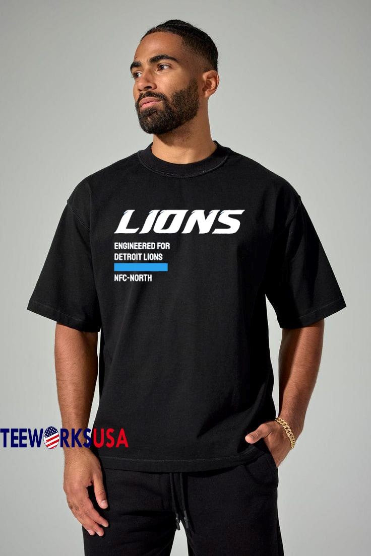 Engineered For Detroit Lions NFC-North - Adult & Kids T-Shirts, Sweatshirts & Hoodies apparel design preview 1