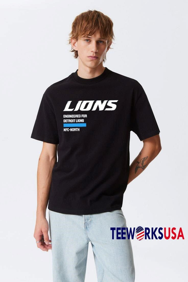 Engineered For Detroit Lions NFC-North - Adult & Kids T-Shirts, Sweatshirts & Hoodies apparel design preview 3