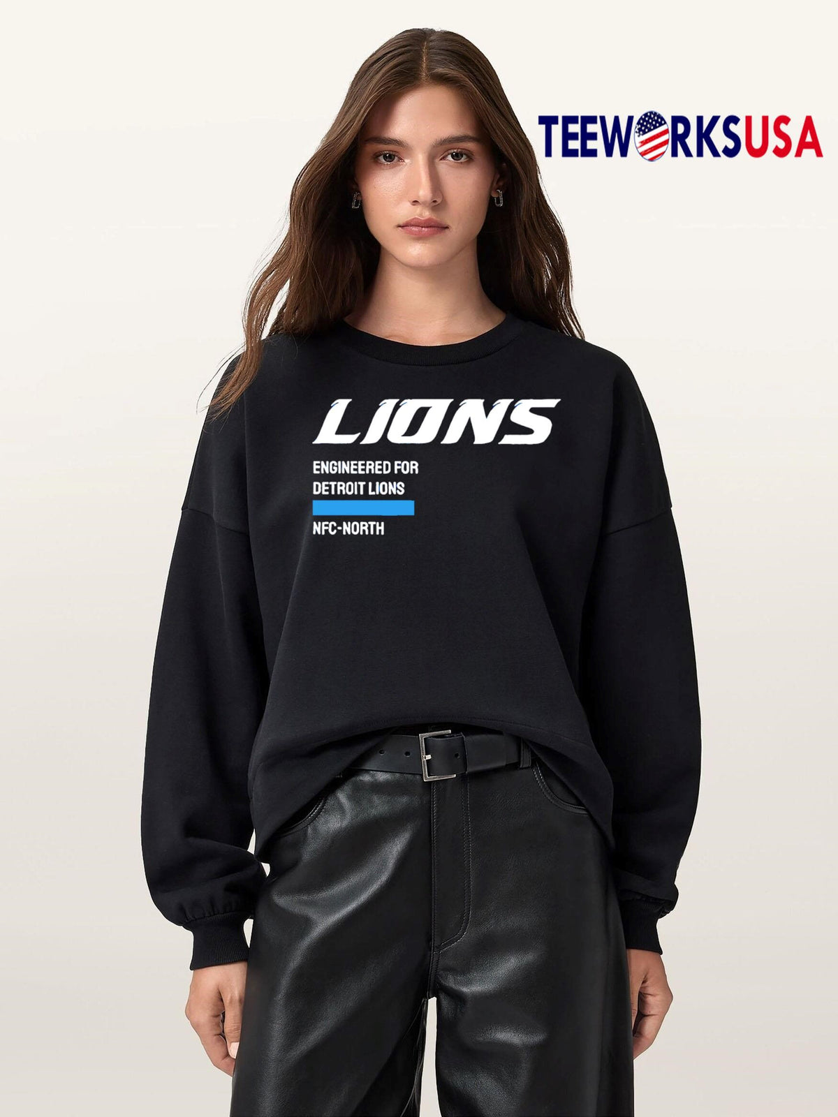 Engineered For Detroit Lions NFC-North - Adult & Kids T-Shirts, Sweatshirts & Hoodies apparel design preview 5