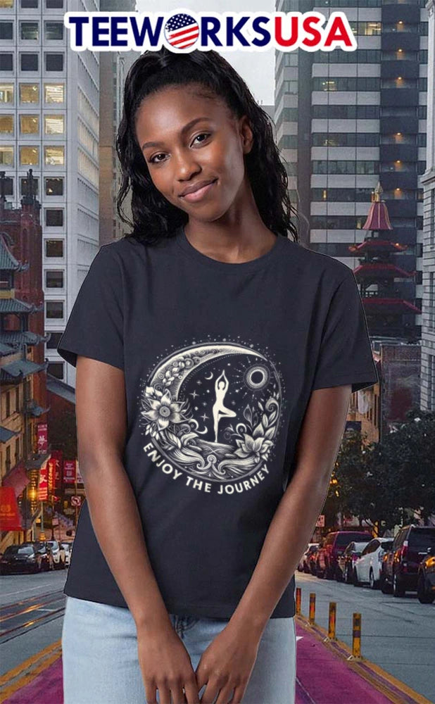 Enjoy The Journey Yoga Tree Pose - Adult & Kids T-Shirts, Sweatshirts & Hoodies apparel design preview 2