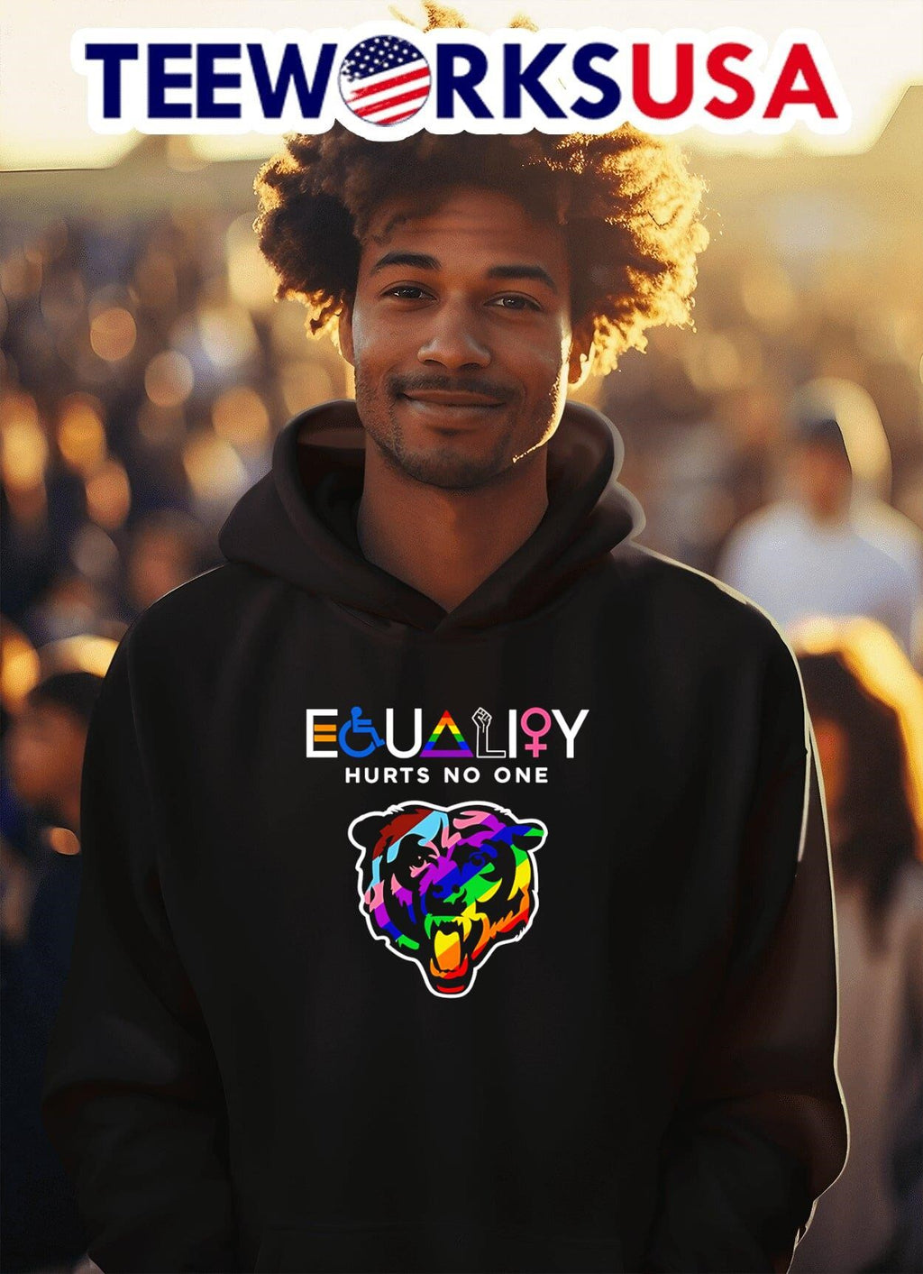 Equality hurts no one Chicago Bears - Adult & Kids T-Shirts, Sweatshirts & Hoodies apparel design preview 2