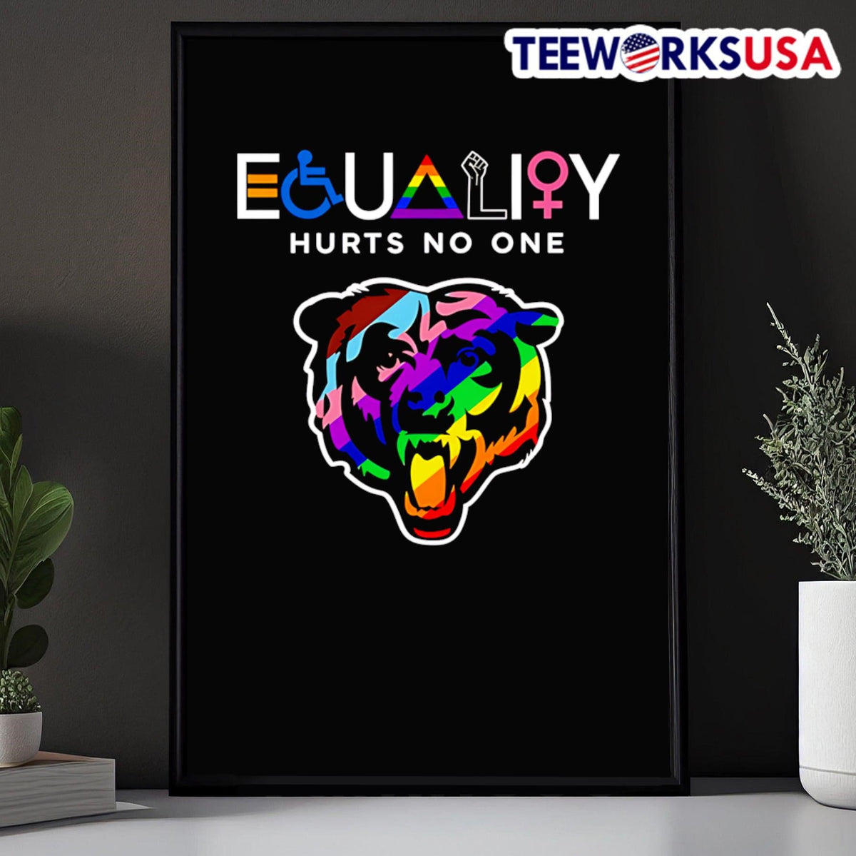 Equality hurts no one Chicago Bears - Adult & Kids T-Shirts, Sweatshirts & Hoodies apparel design preview 5