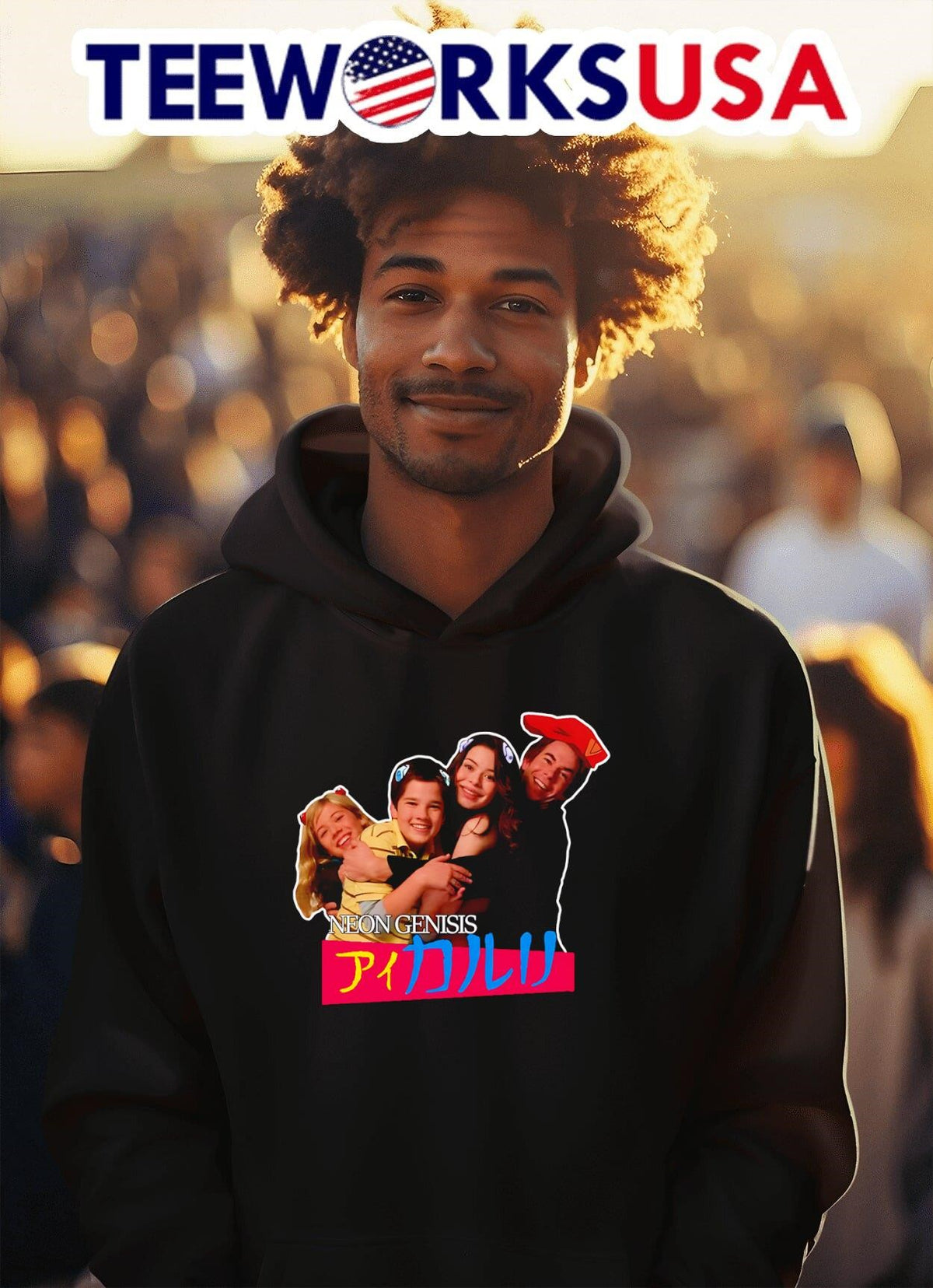 Eva x Icarly Neon Genisis - Adult & Kids T-Shirts, Sweatshirts & Hoodies apparel design preview 2
