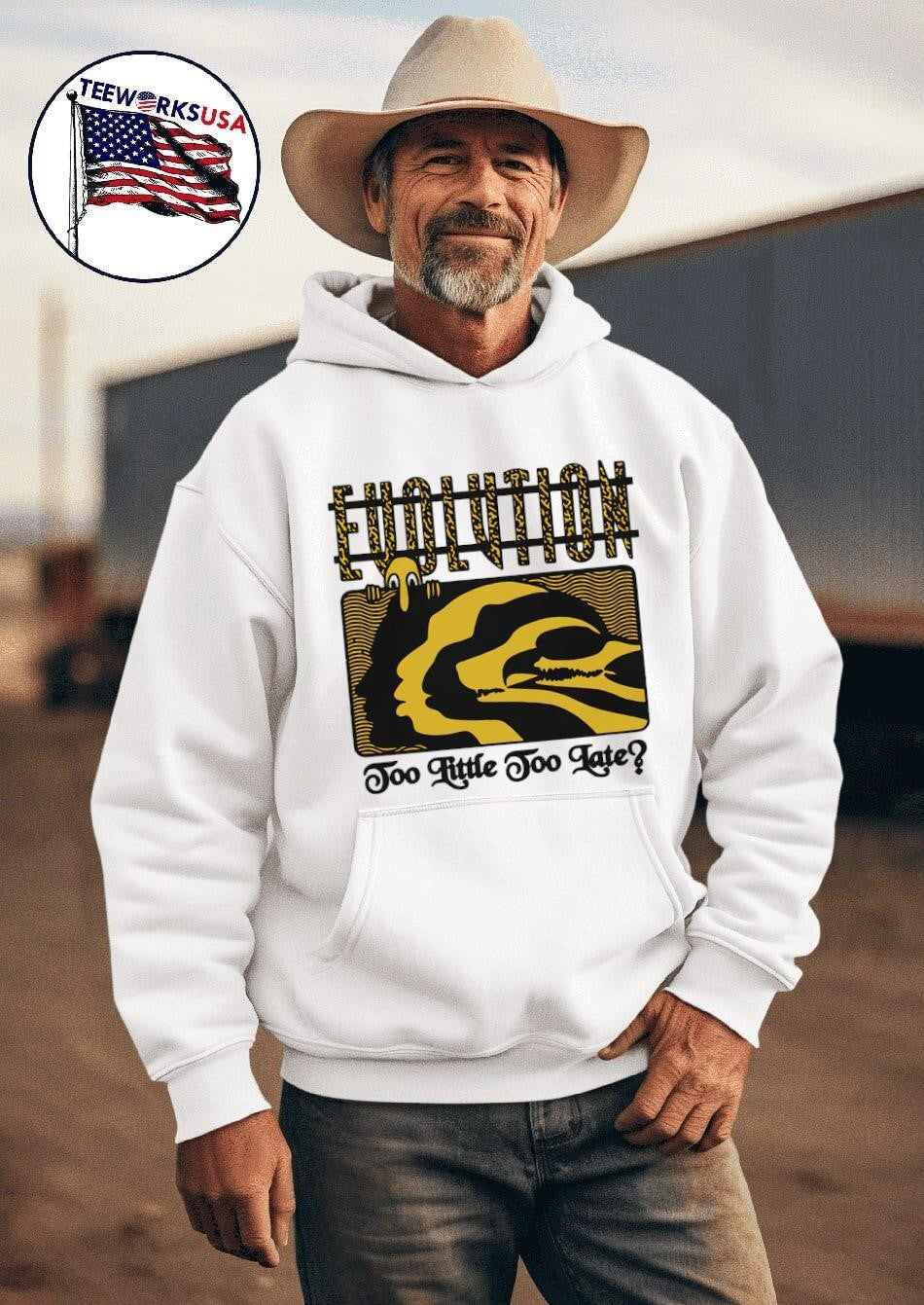 Evolution too little late - Adult & Kids T-Shirts, Sweatshirts & Hoodies apparel design preview 2
