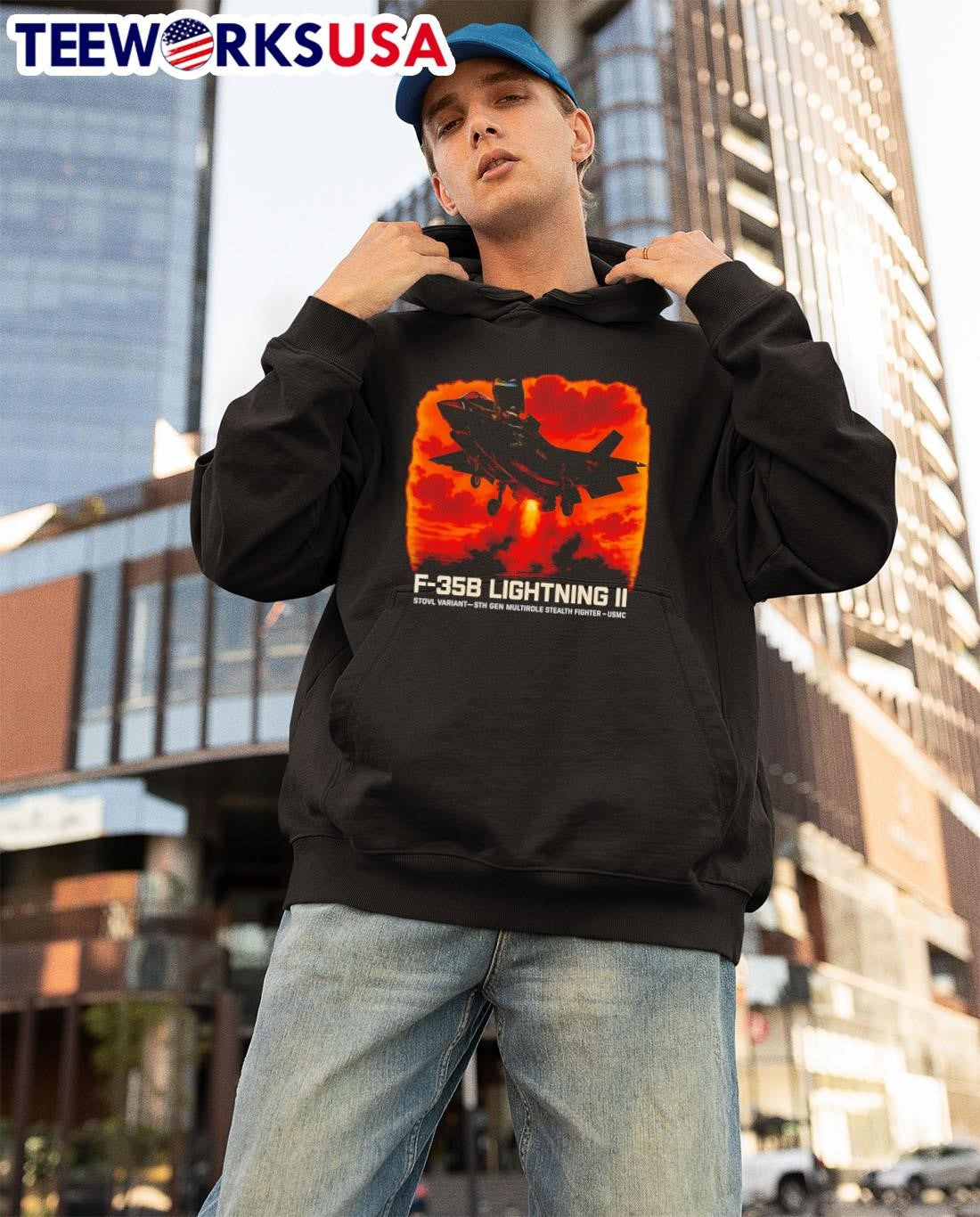 F-35B Lightning II Vertical Thunder - Adult & Kids T-Shirts, Sweatshirts & Hoodies apparel design preview 3